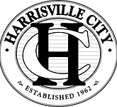 Harrisville City, Utah logo in black and white.